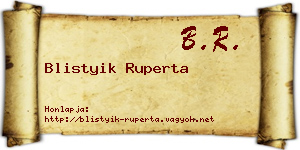 Blistyik Ruperta névjegykártya